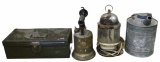 Metal Tackle/Tool Box, Oil Can, Lantern, Blow