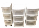 (3) 3-Drawer Sterling Storage Containers