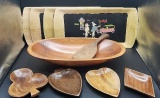 Assorted Wooden Items Including (4) Mid-Century