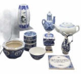 ASsorted Blue & White Decorative Items