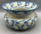 Antique Blue and White Splatter Ware Spittoon, 7