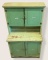 Vintage Child’s Green Cupboard, 19 3/4’’ W x 1