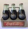 Metal Coca-Cola Carrier with (6) Glass Coke