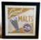 Vintage Malts Sign, Framed and Matted, 24’’ W x