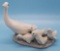 Lladro Porcelain Mother Goose and Ducklings