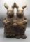 Vintage Carved Wood Bunnies, 16 5/16’’ Tall