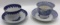 (2) Antique Cup and Saucers: Hammersley Blue W