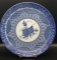 Blue and White Charger Plate with Birds Design
