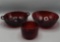 (3) Ruby Red Bowls: 9.75