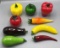 (9) Assorted Glass Fruit and Vegetables