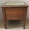 Antique Shoe Shine Stool with Needlepoint Top