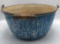 Blue and White Swirl Granite Ware Pot,