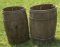 (2) Wooden and Metal Barrels - 13” D x 19” H