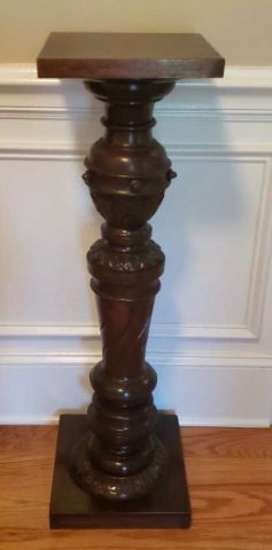 Carved Plant Stand, 10 13/16’’ W x 10 3