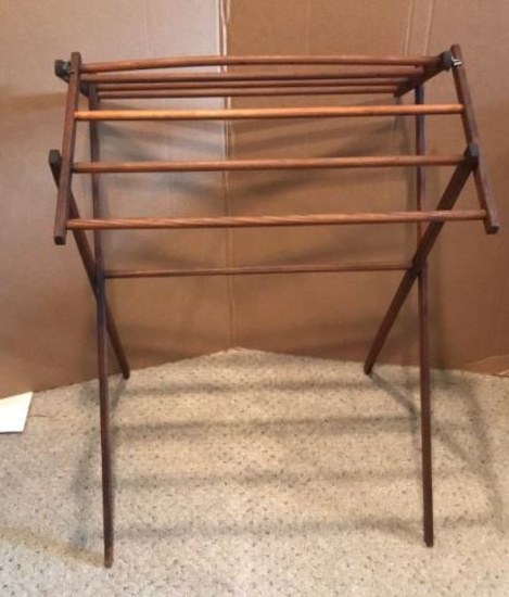 Small Antique Wooden Drying Rack, 31 3/4’’ Tall,