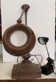 Lighted Adjustable Magnifying Desk Lamp & Small