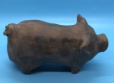 Antique Pottery Pig, Signed P B