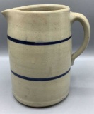 Blue Stripe Pitcher, 7 5/8’’ Tall