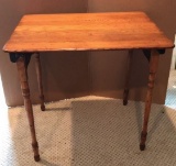 Antique Oak Folding Table - 30” x 24”, 27” H