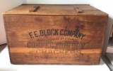 Rare Antique F E Block Co. Biscuit Crate, 23’ ‘W