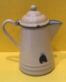 Enameled Graniteware Coffee Pot, 10 1/4’’ Tall,