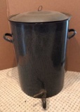 Large Granite Ware Spigot Pot with Lid, 13.5’’ i