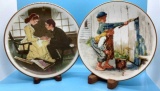 (2) Norman Rockwell Plates “Whitewash” & “The