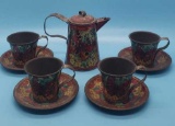 Antique Child’s Toleware Tea Set, (4) Cups, (4)