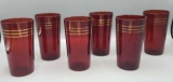 (6) Royal Ruby by Anchor Hocking 9oz Flat Tumblers