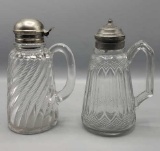 (2) Antique Glass Syrup Dispensers