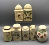 (7) Large Salt/Pepper Shakers - (2) Missing Cork