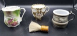 (2) Moustache Cups & Shaving Cup