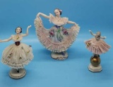 (3) Porcelain Figurines: Dresden