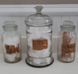 (3) Vintage Medical Supply Glass Jars