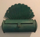 Antique Green Metal Candle Box, 11 1/2’’ L x 9