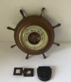 Vintage Atco Barometer Nautical Ship Wheel