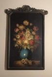 Antique Framed Floral Paint, Oil on Canvas