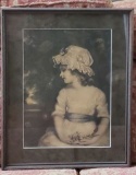 Framed and Matted Print of Little Girl