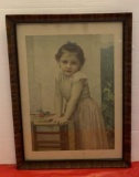 Framed Vintage Print W. Bovgvereav-1896 “Child