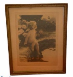 Vintage Framed and Matted Print “The Butterfly”