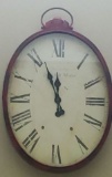 Large Red Decorative Wall Clock