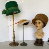 (3) Vintage Ladies Hats:  Christian Dior, Deluxe
