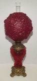 Red Gone with the Wind Oil Lamp, 29’’ Tall
