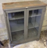 3-Shelf Steel Cabinet w/ Glass Front Doors