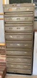8-Drawer Military Style Steel Cabinet w/Contents