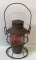 Adlake Red Globe Railroad Lantern, crack in globe