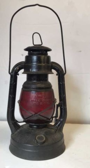 Vintage Dietz Little Wizard Red Globe Lantern