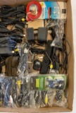 Assorted electronic chargers, connecting cables,