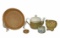Assorted Pottery Items: Teapot, Dish, etc