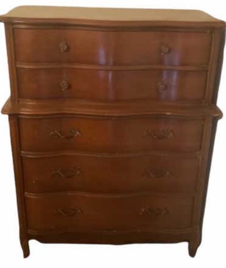 5-Drawer Chest of Drawers with Brass Hardware